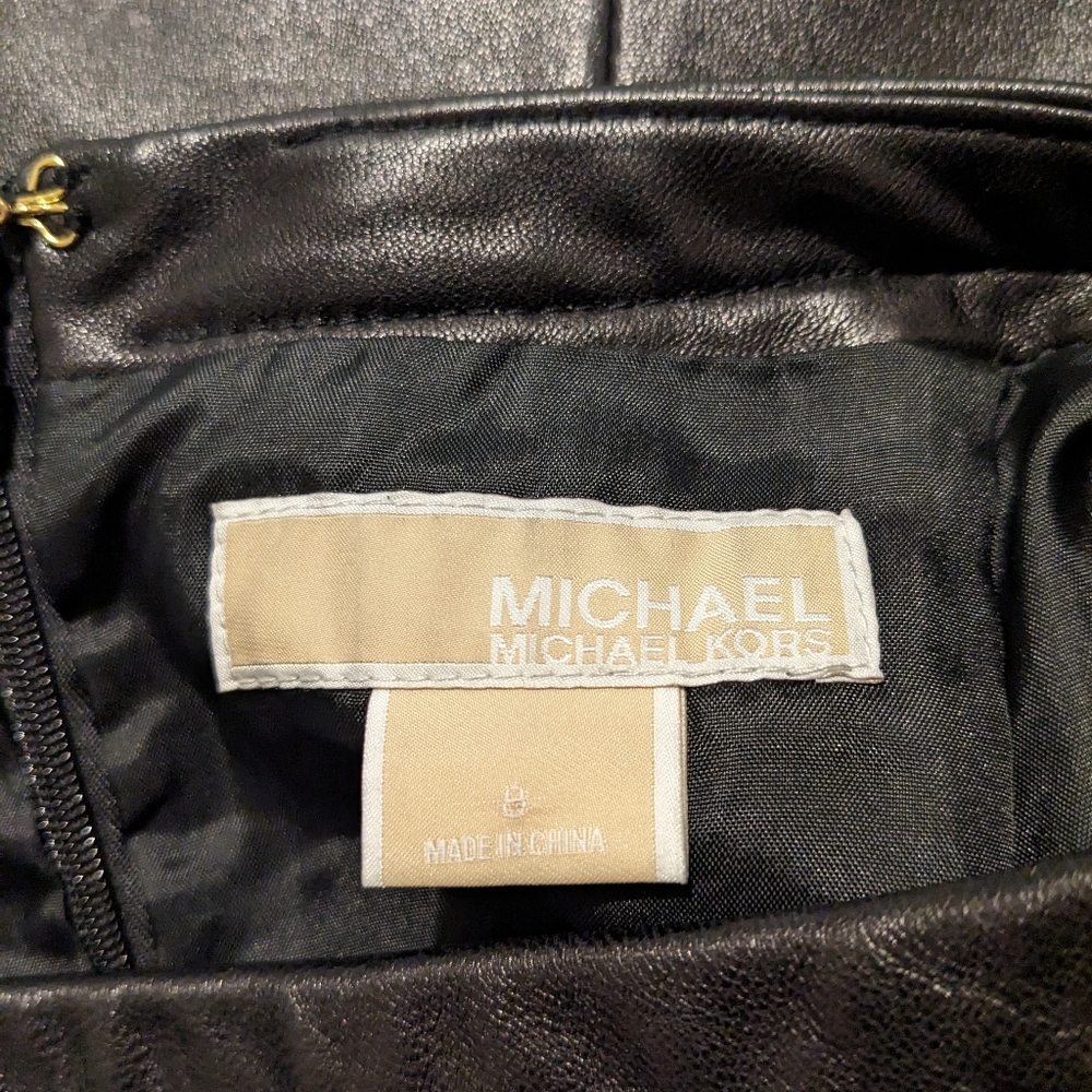 Michael kors black leather Knee Length skirt 29 waist - Picture 3 of 5